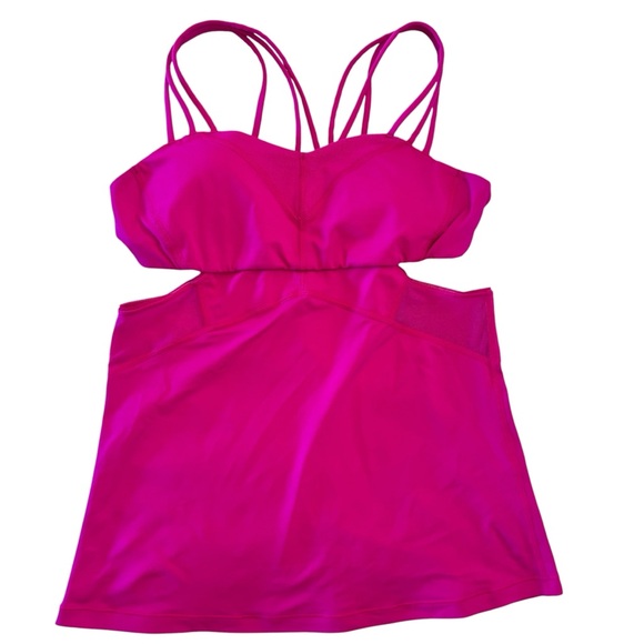 Lululemon Vintage No Limits Tank Pink Spaghetti Strap w Bra & Side Cut-Outs 6 - Picture 1 of 5
